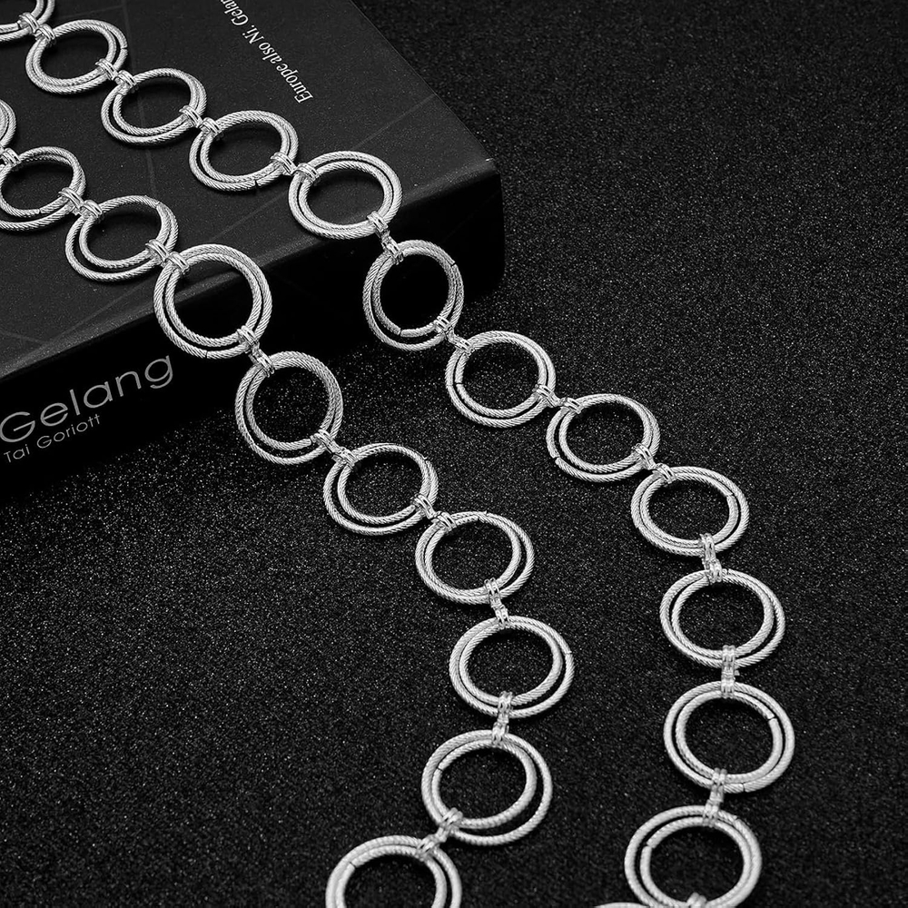 Silver Linked Circle Statement Belt - Women Jewelry